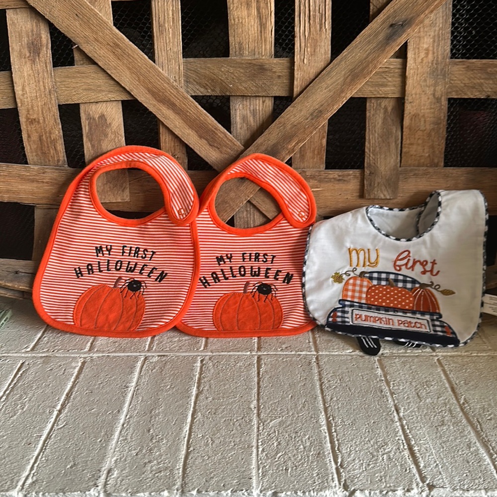 New Unisex Baby Boys Girls Halloween Fall Teething Bib (3)